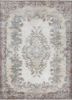 vintage beige and brown wool hand knotted Rug - HeadShot
