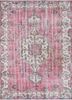 vintage pink and purple wool hand knotted Rug - HeadShot vintage pink and purple wool hand knotted Rug - HeadShot