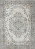 vintage green wool hand knotted Rug - HeadShot