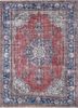vintage red and orange wool hand knotted Rug - HeadShot vintage red and orange wool hand knotted Rug - HeadShot
