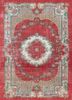 vintage red and orange wool hand knotted Rug - HeadShot vintage red and orange wool hand knotted Rug - HeadShot