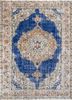 vintage blue wool hand knotted Rug - HeadShot