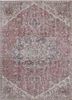 vintage red and orange wool hand knotted Rug - HeadShot