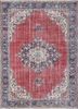 vintage red and orange wool hand knotted Rug - HeadShot vintage red and orange wool hand knotted Rug - HeadShot