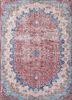 vintage red and orange wool hand knotted Rug - HeadShot