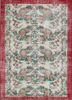 vintage red and orange wool hand knotted Rug - HeadShot