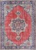 vintage red and orange wool hand knotted Rug - HeadShot vintage red and orange wool hand knotted Rug - HeadShot