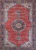 vintage red and orange wool hand knotted Rug - HeadShot vintage red and orange wool hand knotted Rug - HeadShot