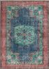 vintage blue wool hand knotted Rug - HeadShot vintage blue wool hand knotted Rug - HeadShot