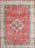 vintage red and orange wool hand knotted Rug - HeadShot vintage red and orange wool hand knotted Rug - HeadShot