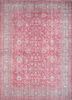 vintage red and orange wool hand knotted Rug - HeadShot