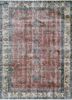 vintage red and orange wool hand knotted Rug - HeadShot