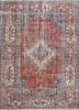 vintage red and orange wool hand knotted Rug - HeadShot vintage red and orange wool hand knotted Rug - HeadShot