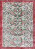 vintage green wool hand knotted Rug - HeadShot