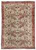 vintage red and orange wool hand knotted Rug - HeadShot