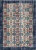 vintage grey and black wool hand knotted Rug - HeadShot