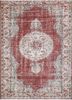 vintage red and orange wool hand knotted Rug - HeadShot
