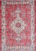 vintage red and orange wool hand knotted Rug - HeadShot vintage red and orange wool hand knotted Rug - HeadShot