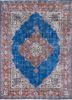 vintage blue wool hand knotted Rug - HeadShot vintage blue wool hand knotted Rug - HeadShot