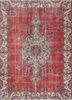 vintage red and orange wool hand knotted Rug - HeadShot vintage red and orange wool hand knotted Rug - HeadShot