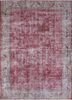 vintage red and orange wool hand knotted Rug - HeadShot