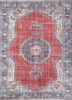vintage red and orange wool hand knotted Rug - HeadShot vintage red and orange wool hand knotted Rug - HeadShot