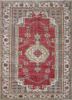 vintage red and orange wool hand knotted Rug - HeadShot vintage red and orange wool hand knotted Rug - HeadShot