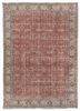 vintage red and orange wool hand knotted Rug - HeadShot