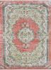 vintage green wool hand knotted Rug - HeadShot