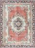 vintage red and orange wool hand knotted Rug - HeadShot vintage red and orange wool hand knotted Rug - HeadShot