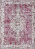 vintage red and orange wool hand knotted Rug - HeadShot