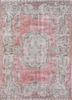vintage red and orange wool hand knotted Rug - HeadShot