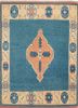 nuray blue wool hand knotted Rug - HeadShot