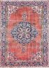 vintage red and orange wool hand knotted Rug - HeadShot vintage red and orange wool hand knotted Rug - HeadShot
