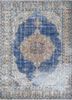 vintage blue wool hand knotted Rug - HeadShot