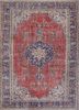 vintage red and orange wool hand knotted Rug - HeadShot vintage red and orange wool hand knotted Rug - HeadShot