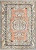 vintage red and orange wool hand knotted Rug - HeadShot vintage red and orange wool hand knotted Rug - HeadShot