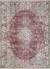 vintage red and orange wool hand knotted Rug - HeadShot