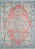 vintage red and orange wool hand knotted Rug - HeadShot vintage red and orange wool hand knotted Rug - HeadShot
