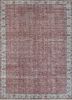 vintage red and orange wool hand knotted Rug - HeadShot