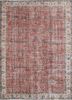 vintage red and orange wool hand knotted Rug - HeadShot vintage red and orange wool hand knotted Rug - HeadShot