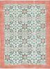 vintage red and orange wool hand knotted Rug - HeadShot