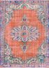 vintage red and orange wool hand knotted Rug - HeadShot vintage red and orange wool hand knotted Rug - HeadShot
