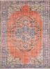 vintage red and orange wool hand knotted Rug - HeadShot vintage red and orange wool hand knotted Rug - HeadShot