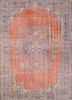 vintage red and orange wool hand knotted Rug - HeadShot vintage red and orange wool hand knotted Rug - HeadShot