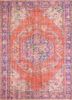 vintage red and orange wool hand knotted Rug - HeadShot vintage red and orange wool hand knotted Rug - HeadShot