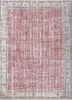 vintage red and orange wool hand knotted Rug - HeadShot