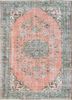 vintage red and orange wool hand knotted Rug - HeadShot vintage red and orange wool hand knotted Rug - HeadShot