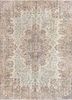 vintage beige and brown wool hand knotted Rug - HeadShot vintage beige and brown wool hand knotted Rug - HeadShot