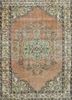 vintage red and orange wool hand knotted Rug - HeadShot vintage red and orange wool hand knotted Rug - HeadShot